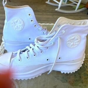 Converse Chuck Taylor High Top Lace Up Platform Sneakers White M 9 W 10.5 NEW!